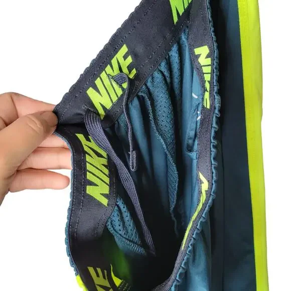 Nike Dri-Fit Training 9 in Unlined Shorts Green/Lime Men Sz S 519501-392 - Picture 4 of 6